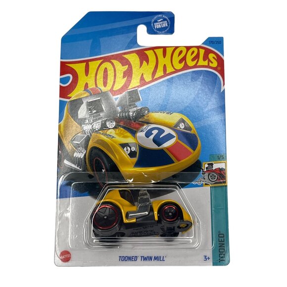 Hot Wheels Tooned Twin Mill Mini Yellow 1:64 Diecast Car HW Tooned Series - Picture 1 of 7